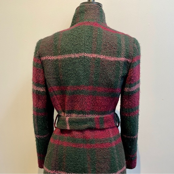 Ted Baker London Wool Blend Plaid Wrap Coat | Size 0 (US 2–4) - Picture 6 of 9